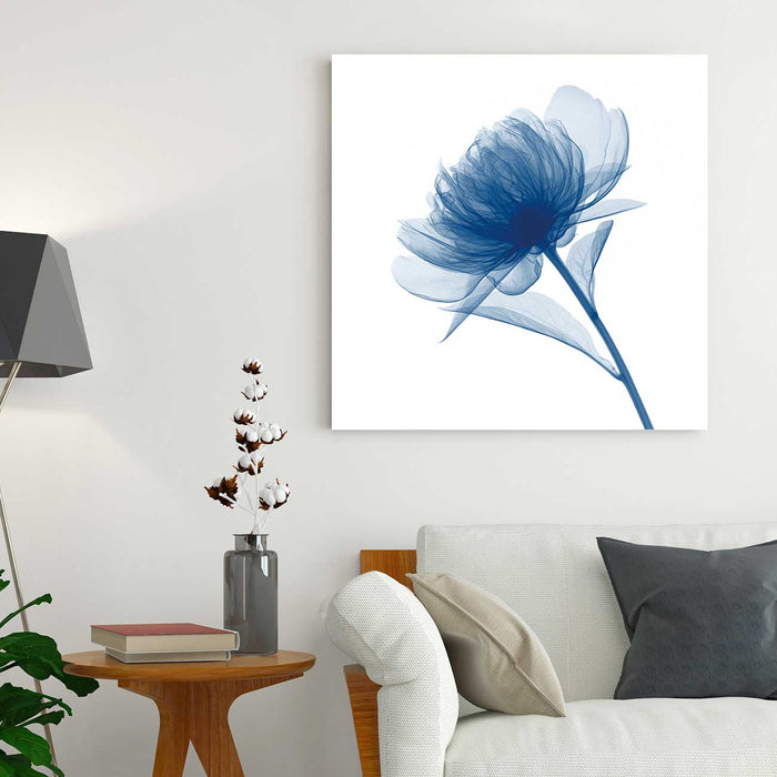 Flickering Blue Flowers Canvas Prints Wall Art Large Modern Abstract Floral Pictures Paintings for Living Room Bedroom Home Decorations,  Design By Albert Koetsier