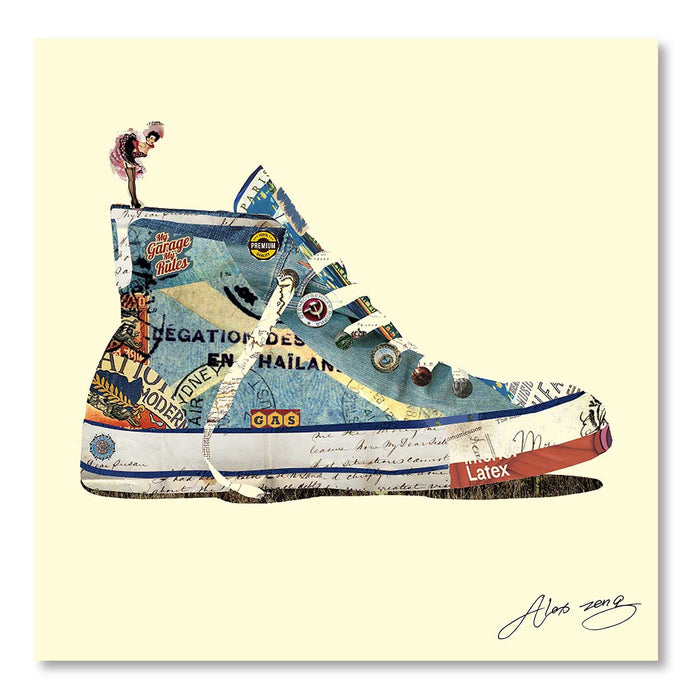 Canvas Painting Wall Art Print Picture Collage Art - High Tops & High Fashion Sneaker Decorative Luxury Paintings for Home, Living Room