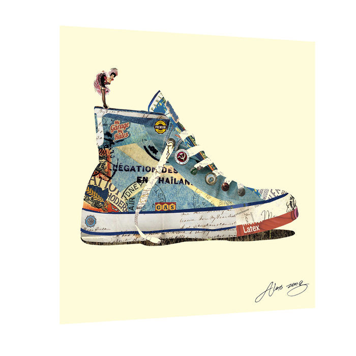 Canvas Painting Wall Art Print Picture Collage Art - High Tops & High Fashion Sneaker Decorative Luxury Paintings for Home, Living Room