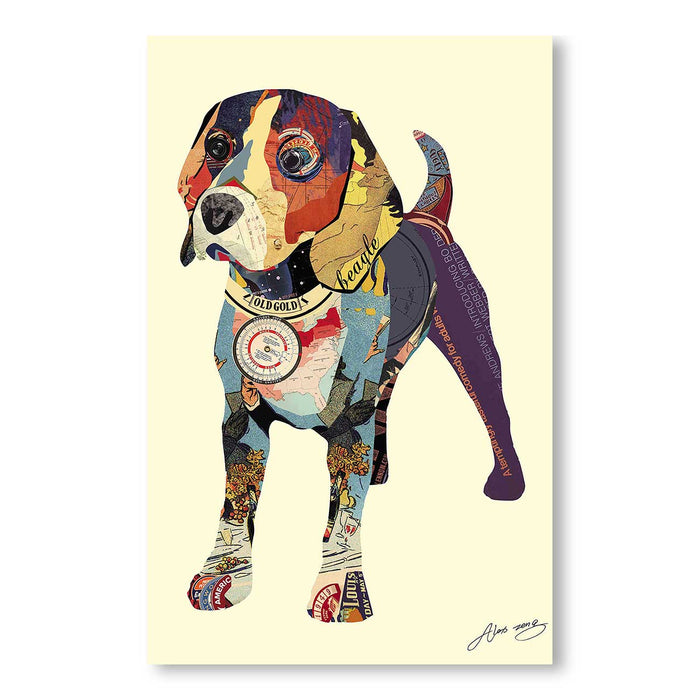 Canvas Painting Wall Art Print Picture Strech Beagle Dog Decorative Paintings For Kids Room, Home, Living Room