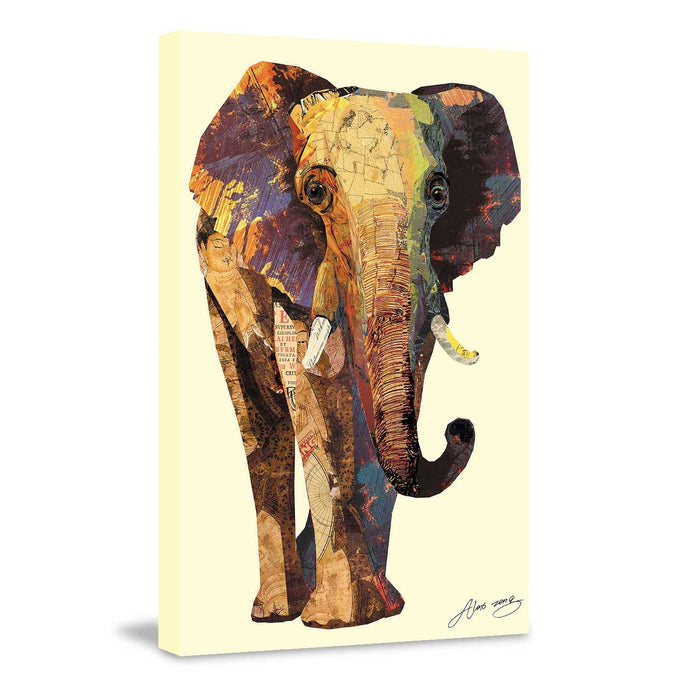 Canvas Painting Wall Art Print Picture Africa Exotic Elephant Memory Strech Decorative Paintings for Home, Living Room and Office Décor