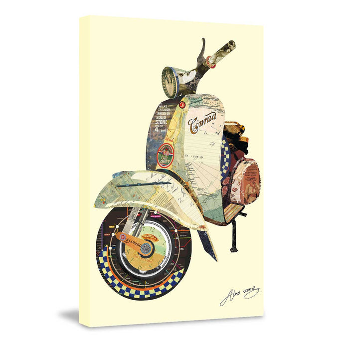 Canvas Painting Wall Art Print Picture Scooter Strech Decorative Paintings for Home, Living Room and Office Décor (Multi