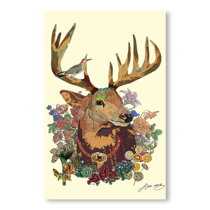 Canvas Painting Wall Art Print Picture Animal Deer Strech Decorative Paintings for Home, Living Room and Office Décor (Multi, 20 x 31 Inches)
