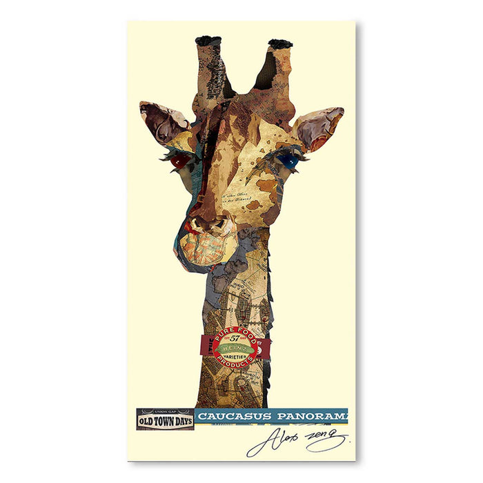 Canvas Painting Picture Cubism Giraffe Dimensional Collage Decorative Luxury Paintings for Home & Office Décor (Multi, 16 x 31 Inches)