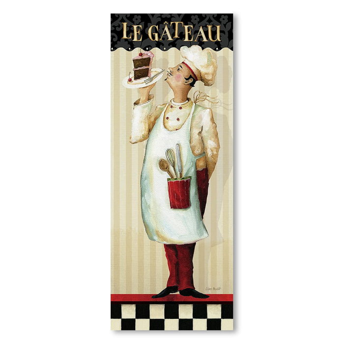 Art Street Canvas Painting Chef's Masterpiece LE GATEAU Dimensional Collage Decorative Luxury Paintings for Home & Office Décor (Multi, 12 x 31 Inches)