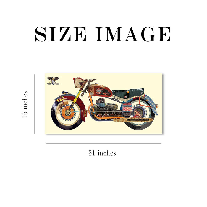 Canvas Painting Wall Art Print Picture Holy Harley Motorcycle Dimensional Collage Decorative Luxury Paintings for Home, Living Room
