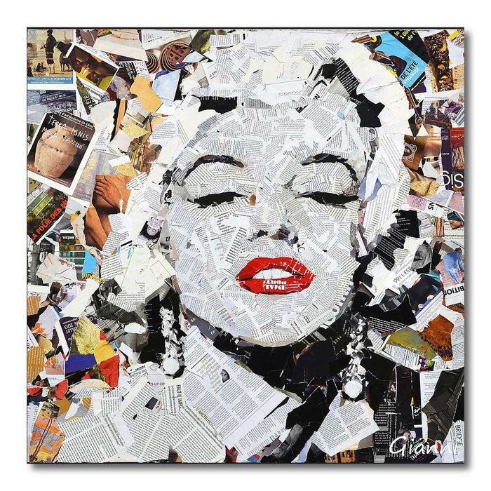 Canvas Painting Wall Art Print Picture Marilyn Monroe Figure Dimensional Collage Decorative Luxury Paintings for Home, Living Room and Office Décor (Multi, 24 x 24 Inches)