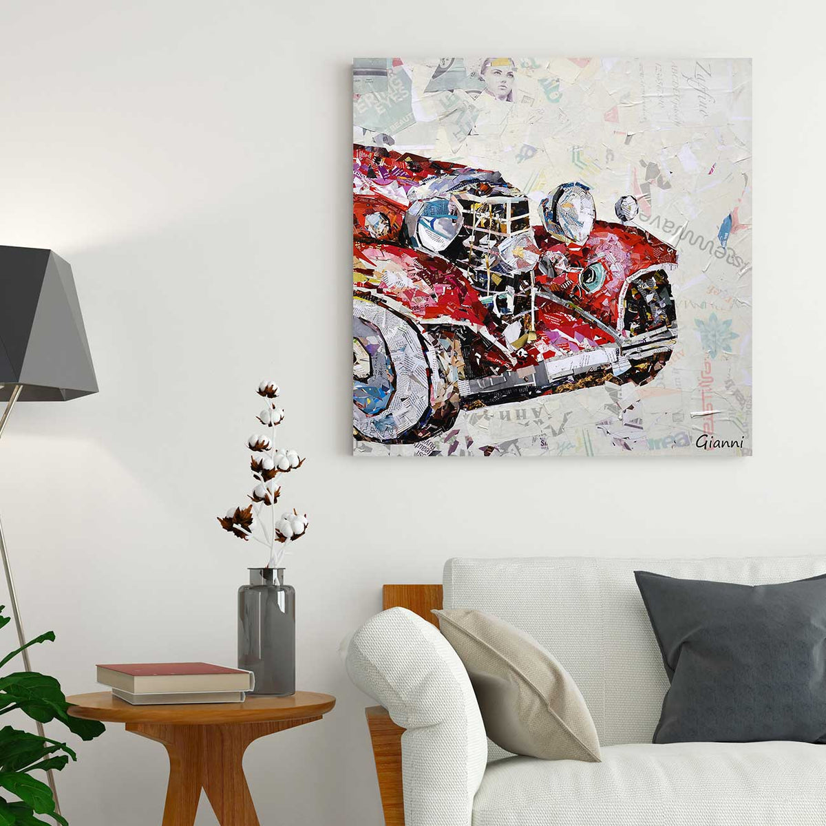 Canvas Painting Wall Art Print Picture Retro Vintage Car 3D Full Metal ...