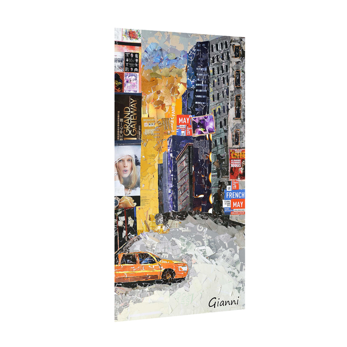Canvas Painting Wall Art Print Picture Vibrant City Art Paper Collage Decorative Luxury Paintings for Home, Living Room and Office Décor (Multi, 16 x 31 Inches)