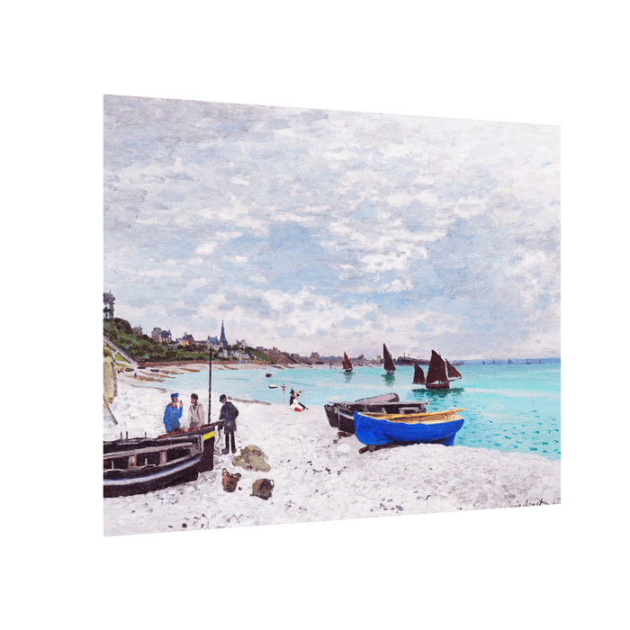 Canvas Painting Wall Art Print Picture The Beach at Sainte-Addressee Sea Paper Collage Decorative Luxury Paintings for Home, Living Room and Office Décor (Blue, 16 x 22 Inches)