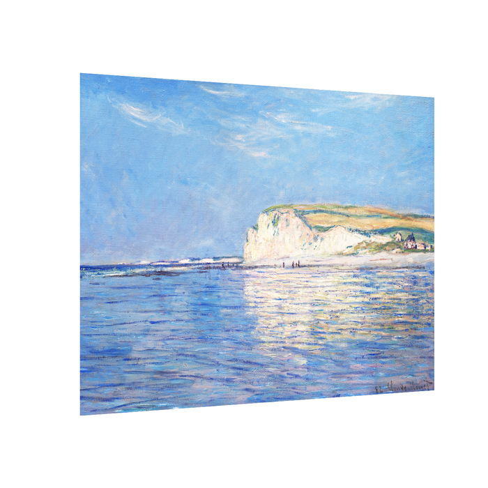 Canvas Painting Wall Art Print Picture Low Tide at Pour Ville,Near Dieppe Paper Collage Decorative Luxury Paintings for Home, Living Room and Office Décor (Blue, 16 x 22 Inches)