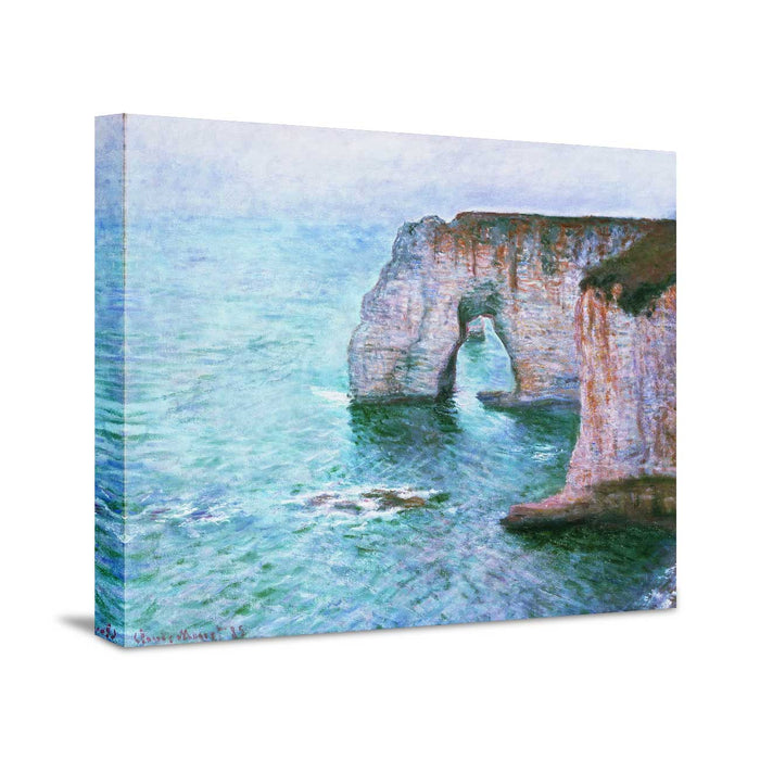 Canvas Painting Wall Art Print Picture Manne-Porte, Étretat Paper Collage Decorative Luxury Paintings for Home, Living Room and Office Décor (Blue, 16 x 22 Inches)