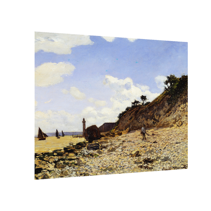 Canvas Painting Wall Art Print Picture The Beach at Honfleur Paper Collage Decorative Luxury Paintings for Home, Living Room and Office Décor (Blue, 16 x 22 Inches)