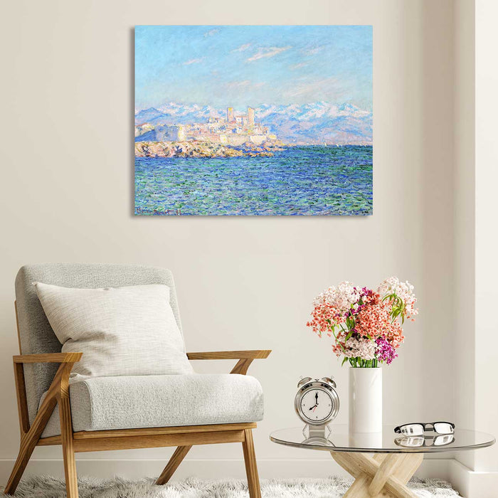 Canvas Painting Wall Art Print Picture Antibes, Afternoon Effect Paper Collage Decorative Luxury Paintings for Home, Living Room and Office Décor (Blue, 16 x 22 Inches)