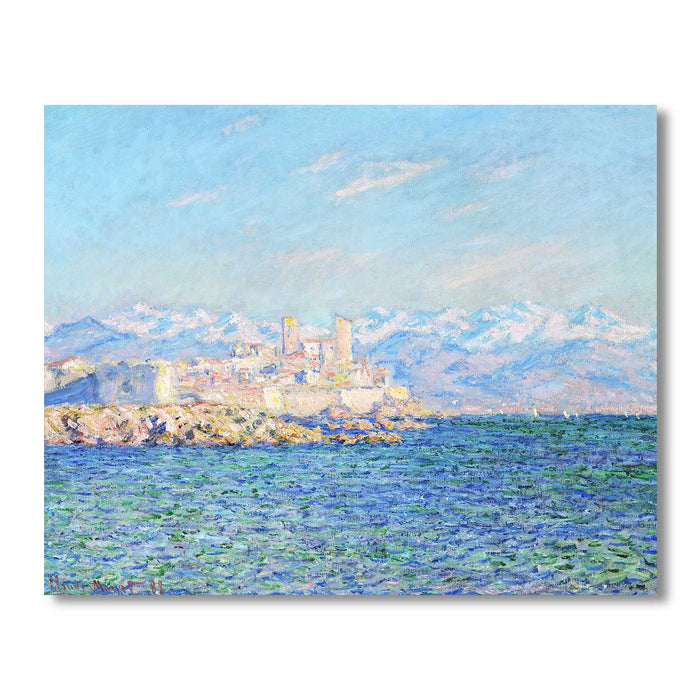 Canvas Painting Wall Art Print Picture Antibes, Afternoon Effect Paper Collage Decorative Luxury Paintings for Home, Living Room and Office Décor (Blue, 16 x 22 Inches)