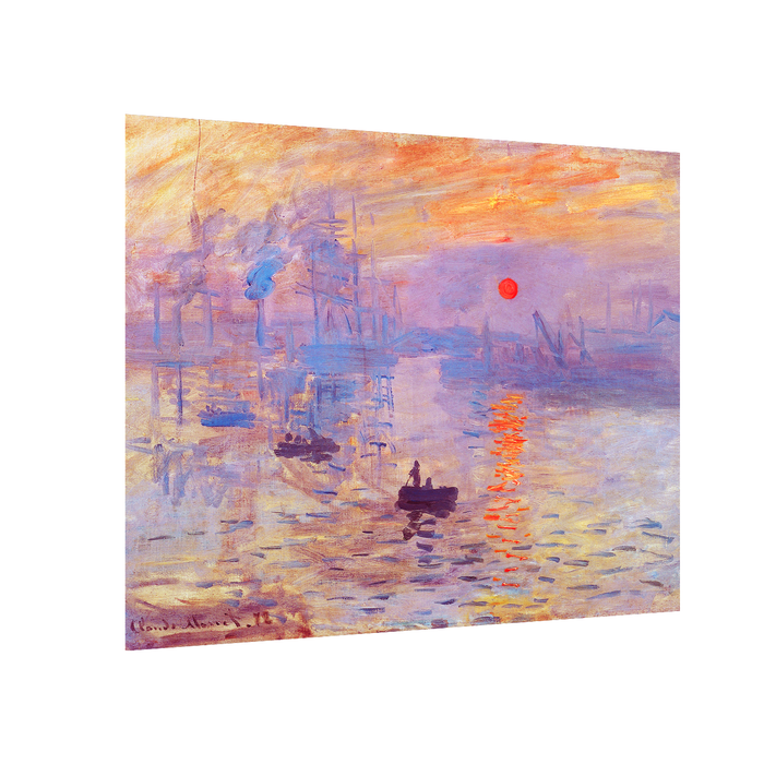 Canvas Painting Wall Art Print Picture Impression, Sunrise Paper Collage Decorative Luxury Paintings for Home, Living Room and Office Décor (Violet, 16 x 22 Inches)