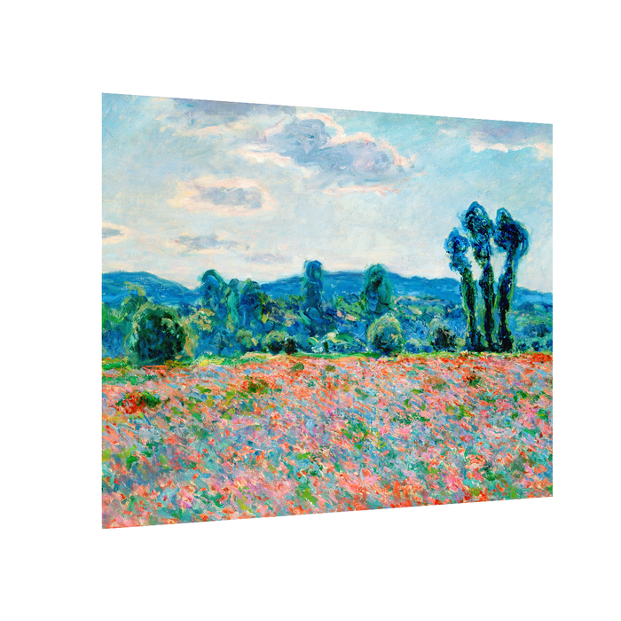 Canvas Painting Wall Art Print Picture Poppy Field in Giverny Paper Collage Decorative Luxury Paintings for Home, Living Room and Office Décor (Multi, 16 x 22 Inches)
