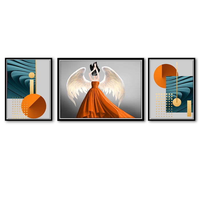 Artsy Angelina Set of 3 Canvas Painting for home Décor