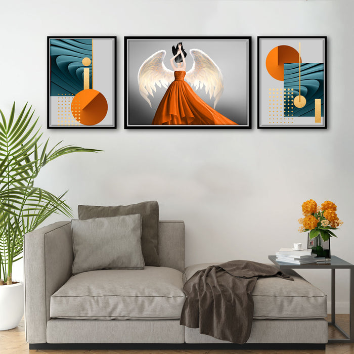 Artsy Angelina Set of 3 Canvas Painting for home Décor