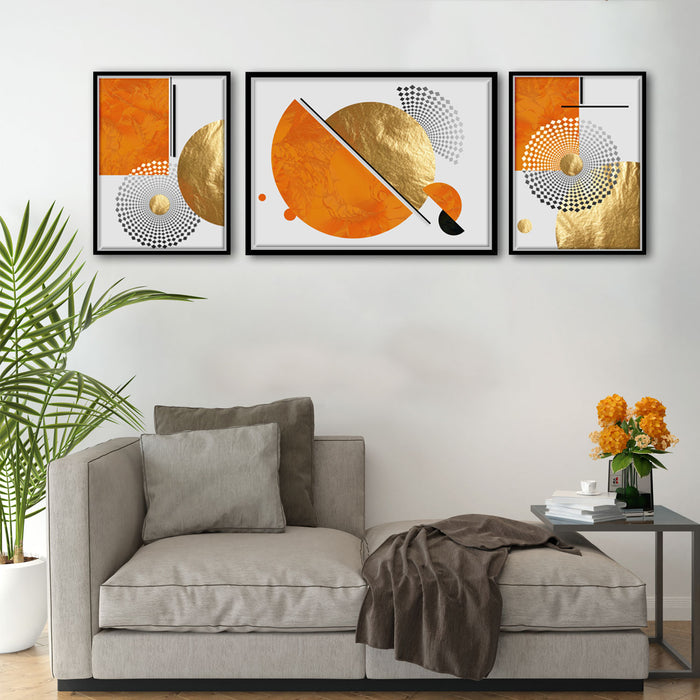 Citrus Sun Set of 3  Canvas Painting For Home Décor