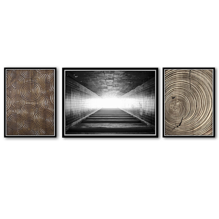 The Openings Abstract Shapes Set of 3 Canvas Painting For Home Décor