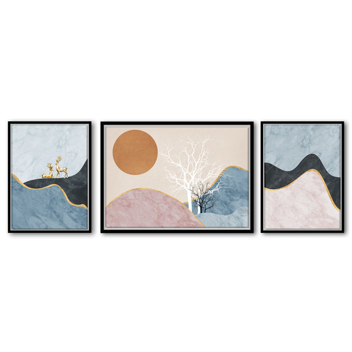 Artsy Semi Abstract Set of 3 Canvas Painting For Home Décor