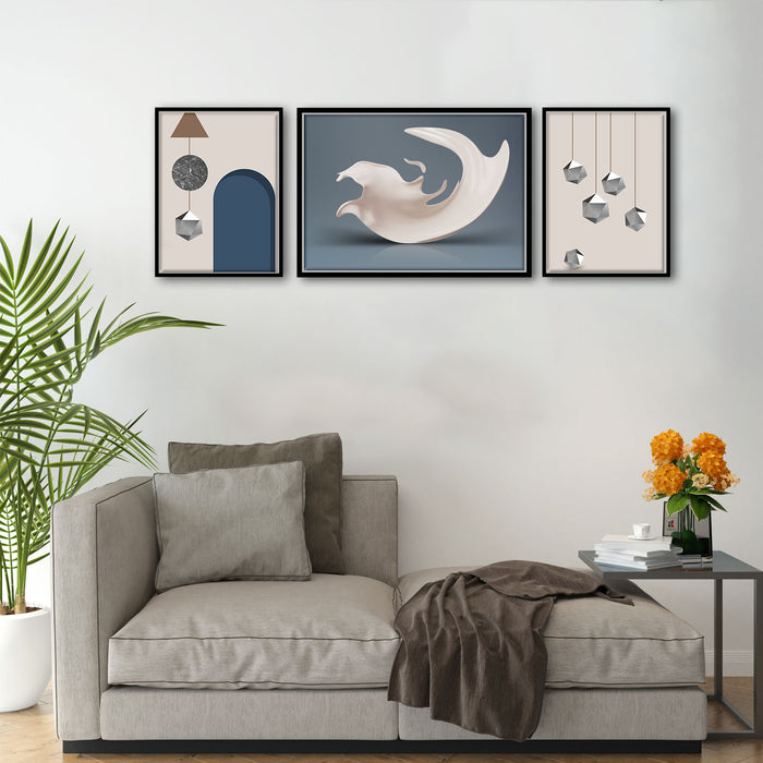 Artsy Pendulum Abstract Set of 3 Canvas Painting For Home Décor
