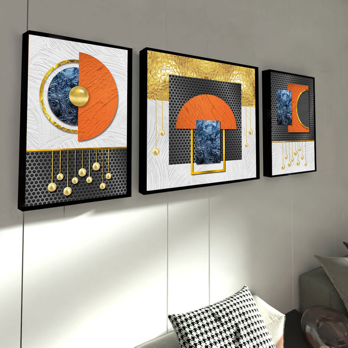 Pendulum Abstract Set of 3 Canvas Painting For Home Décor