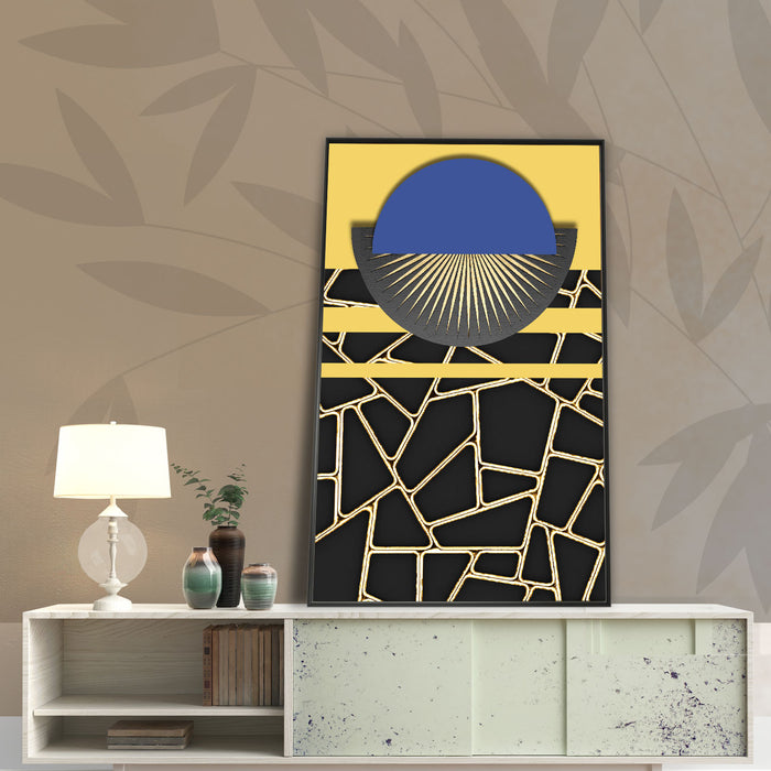 Black Gold Geometrical Canvas Painting For Home Décor