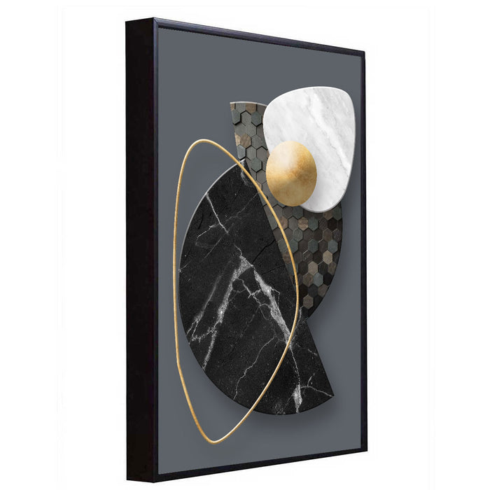 Abstract Marble Curves Geometric Fine Art Canvas Prints For Home & Wall Décor ( Size 35x47 Inches )