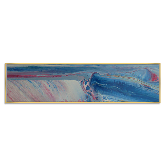 Abstract Designs Blue Ocean Canvas Painting Wall Art Print, Decorative Framed Painting (Blue, 13x47 Inch)
