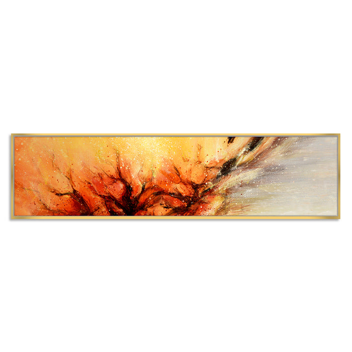 Abstract Galaxy Canvas Wall Art Print, Decorative Luxury Paintings for Home, Living room Décor  (Yellow, 13x47 Inch)