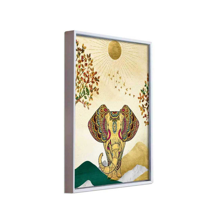 The Rise of Royal Elephant Canvas Art Print, For Home & Office Décor Sunrise
