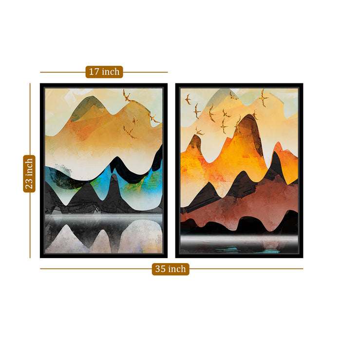 Landscape Theme Multicolored Framed Canvas Art Print, For Home & Office Decor