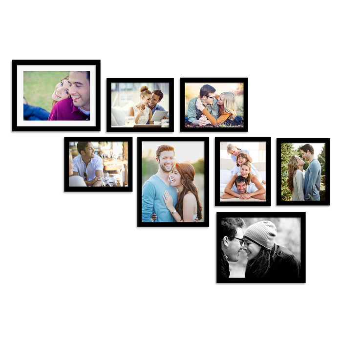 Stairwell Set of 8 Individual Black Wall Photo Fram