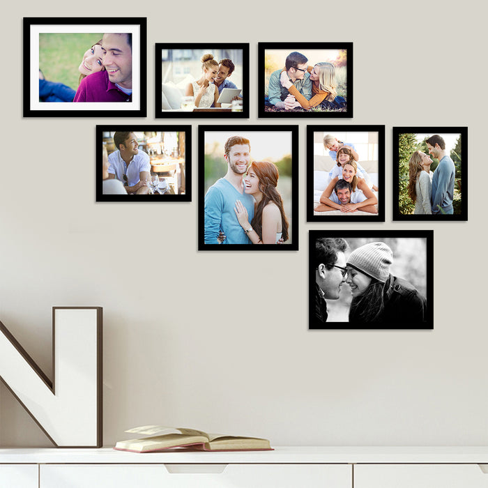 Stairwell Set of 8 Individual Black Wall Photo Fram