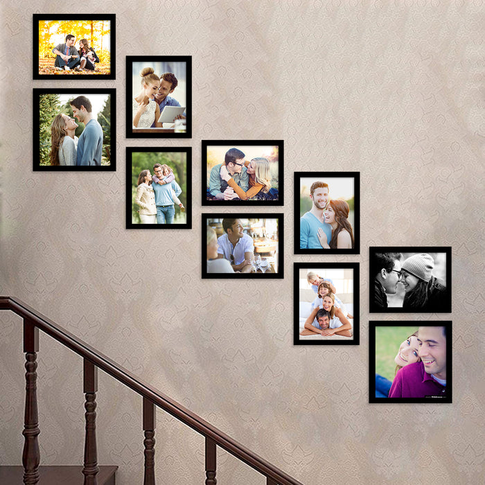 Elevated Set of 10 Individual Black Wall Photo Frame