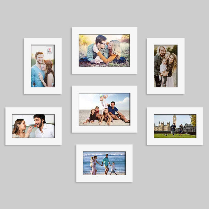 Set of 7 Individual White Photo Frame for Home Living Room and Wall Decoration (Size - 4 x 6 Inches , 5 x 7 Inches)