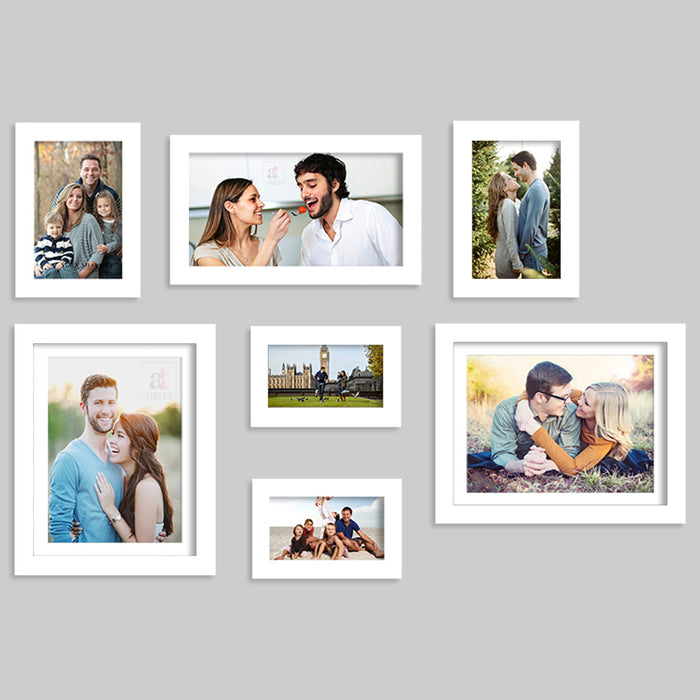Set of 7 Individual White Photo Frame for Home Wall Decoration (Size - 4 x 6 Inches , 6 x 8 Inches , 5 x7 Inches , 6 x 10 Inches)