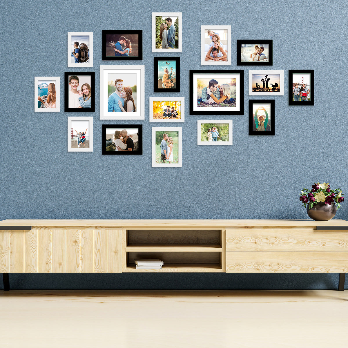Photo Frames for Home Décor Set of 18 Mixed Colors Wall Photo Frames f ...