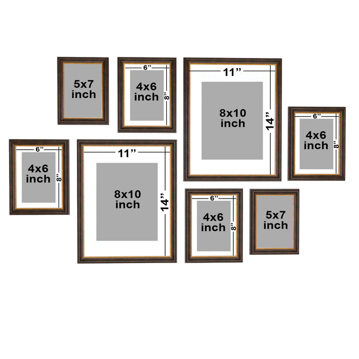 Octave Set of 8  Elite Wall Photo Frame for Home Décor 3D-Timeline Photo Frames for Wall and Living Room Decoration