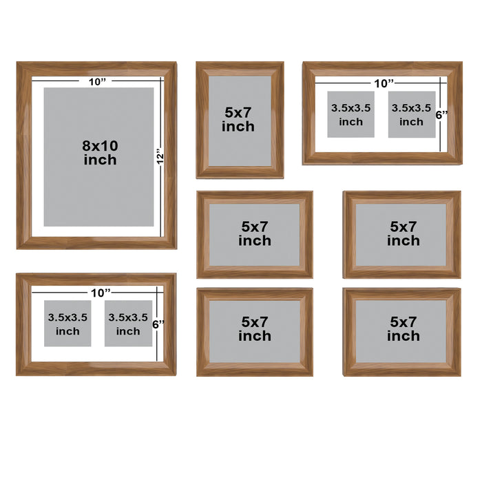Boogie Set of 8 Elite 3D Wall Photo Frame for Wall and Living Room Decoration