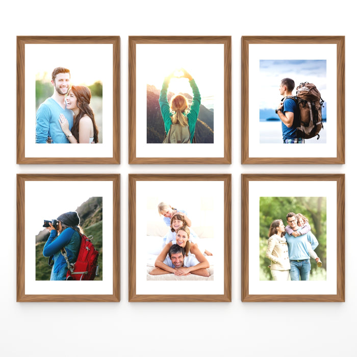 Venti Set of 6 Elite Wall Premium 3D Photo Frame Brown  for Home & Wall Décor