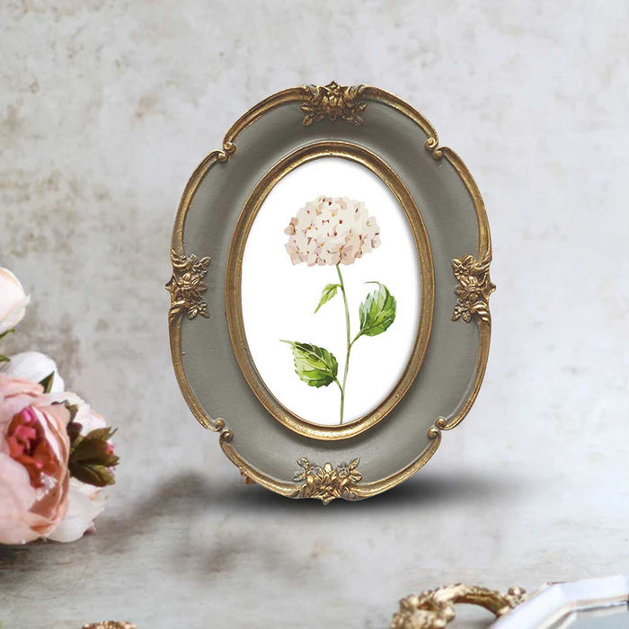Royal Gray Oval Shape Design Premium Photo Frame For Table Top Decoration