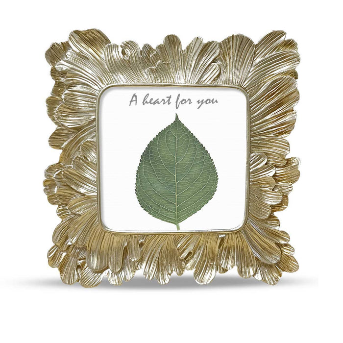 Gold Leaves Design Premium Luxury Table Photo Frame For Home décor Size;- 4x4 Inch