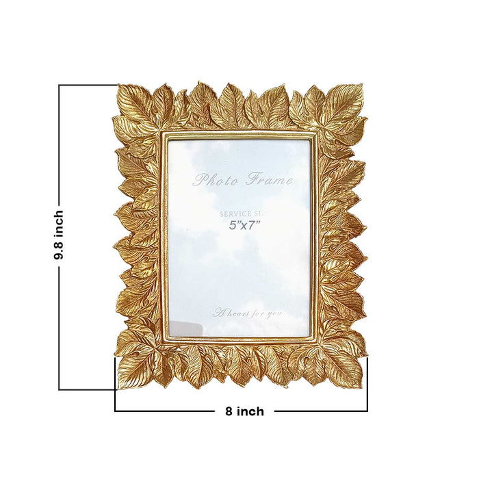 Gold Leaf Design Table Photo Frame For Home décor & Table Top Decoration Size;-4x6 Inch