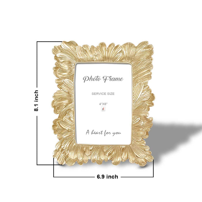 Gold Leaves Design Premium Luxury Table Photo Frame For Home décor Size;-4x6 Inch