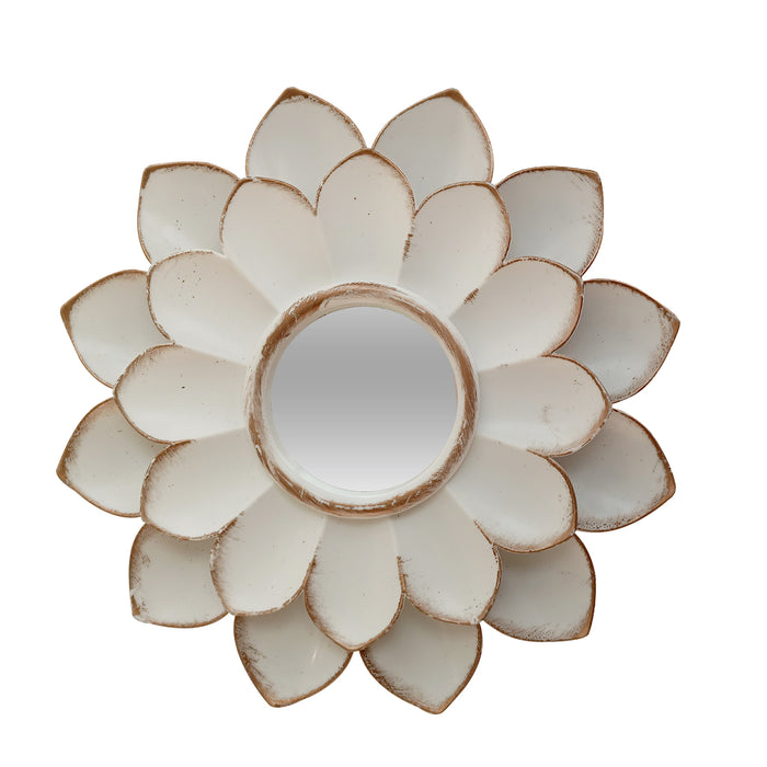 Lotus Flower Shape Decorative Plastic Plate Wall Décor, Wall Hanging Carved Decal for Home Décor, Living Room & Bedroom (White, Set of 3, 9.5 x 9.5 Inches)