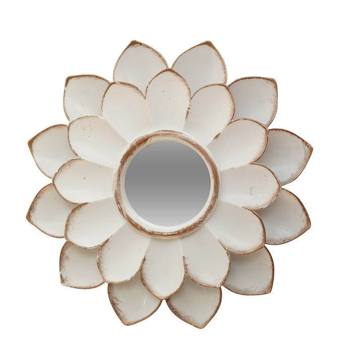 Lotus Flower Shape Decorative Plastic Plate Wall Décor, Wall Hanging Carved Decal for Home Décor, Living Room & Bedroom (White, Set of 3, 9.5 x 9.5 Inches)