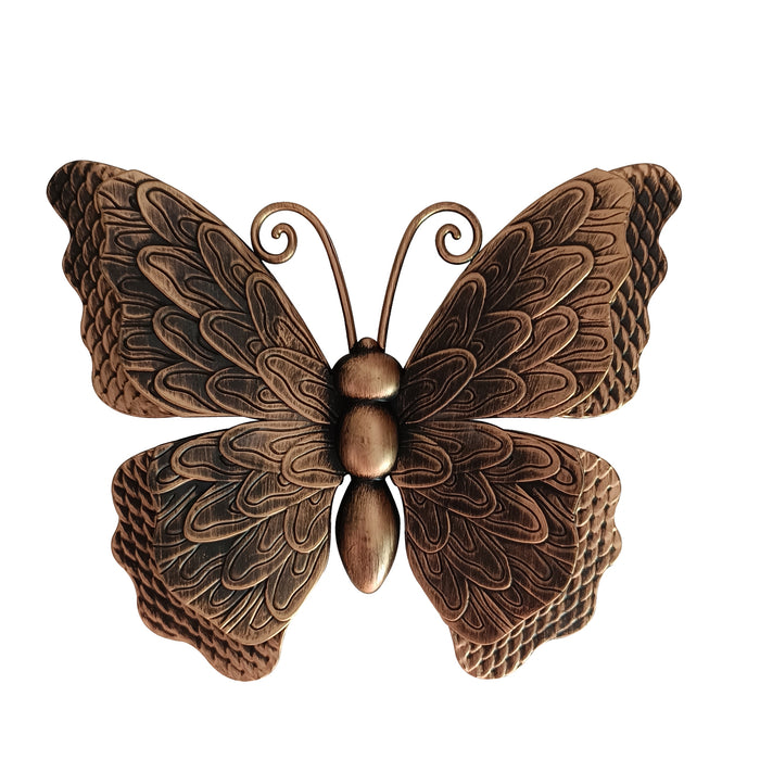 Divine Butterfly Decorative Plaque Wall Décor, Wall Hanging Carved Decal for Home Décor, Living Room & Bedroom (Set of 4, 8.5 x 10 Inches)